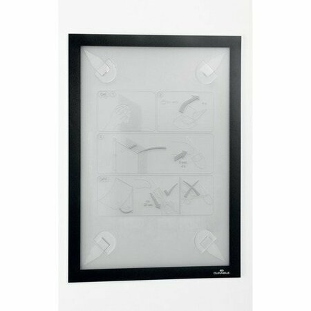 DURABLE OFFICE PRODUCTS Wall Frame, Removable, Horz/Vert, 8-1/2inx11in, Black Border DBL400501
